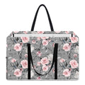 Monochrome Spring Floral Print Utility Tote Bag