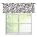 Monochrome Spring Floral Print Window Valance