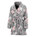 Monochrome Spring Floral Print Women's Bathrobe