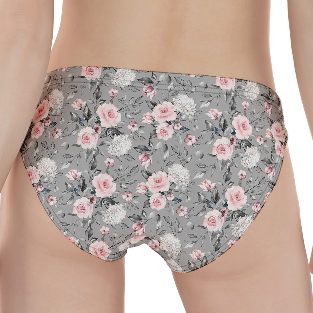 Monochrome Spring Floral Print Women's Panties