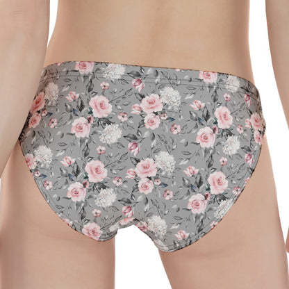 Monochrome Spring Floral Print Women's Panties