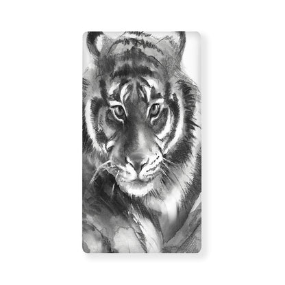 Monochrome Watercolor White Tiger Print Baby Crib Sheet