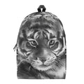 Monochrome Watercolor White Tiger Print School Backpack