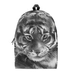 Monochrome Watercolor White Tiger Print Backpack