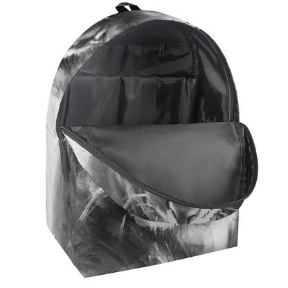 Monochrome Watercolor White Tiger Print Backpack