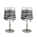 Monochrome Watercolor White Tiger Print Bar Stool Covers