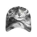 Monochrome Watercolor White Tiger Print Baseball Cap