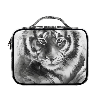 Monochrome Watercolor White Tiger Print Briefcase Bible Bag