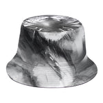 Monochrome Watercolor White Tiger Print Bucket Hat