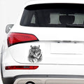 Monochrome Watercolor White Tiger Print Car Sticker