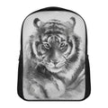 Monochrome Watercolor White Tiger Print Casual Backpack