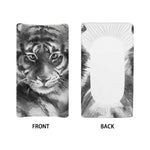 Monochrome Watercolor White Tiger Print Changing Pad Cover
