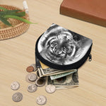 Monochrome Watercolor White Tiger Print Coin Purse