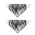 Monochrome Watercolor White Tiger Print Dog Bandana