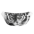 Monochrome Watercolor White Tiger Print Fanny Pack