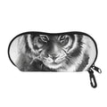 Monochrome Watercolor White Tiger Print Glasses Case
