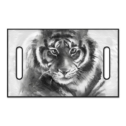 Monochrome Watercolor White Tiger Print Golf Cart Seat Cover