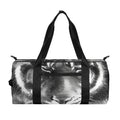 Monochrome Watercolor White Tiger Print Gym Bag