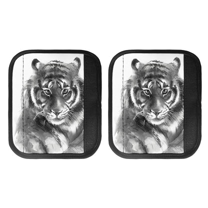 Monochrome Watercolor White Tiger Print Handle Covers