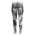 Monochrome Watercolor White Tiger Print High-Waisted Pocket Leggings