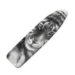 Monochrome Watercolor White Tiger Print Ironing Board Cover