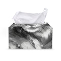 Monochrome Watercolor White Tiger Print Leather Tissue Box Cover
