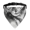 Monochrome Watercolor White Tiger Print Over The Collar Dog Bandana