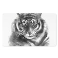 Monochrome Watercolor White Tiger Print Polyester Doormat