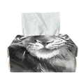 Monochrome Watercolor White Tiger Print Rectangle Tissue Box Cover