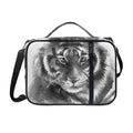 Monochrome Watercolor White Tiger Print Shoulder Strap Bible Bag