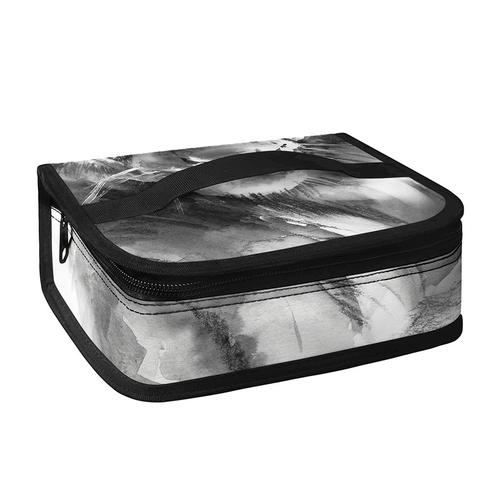 Monochrome Watercolor White Tiger Print Small Lunch Bag