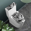 Monochrome Watercolor White Tiger Print Toilet Lid And Tank Cover Set