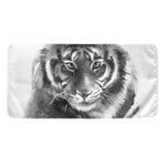 Monochrome Watercolor White Tiger Print Towel