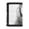 Monochrome Watercolor White Tiger Print Trifold Wallet