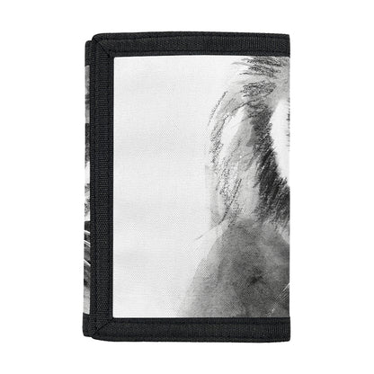Monochrome Watercolor White Tiger Print Trifold Wallet