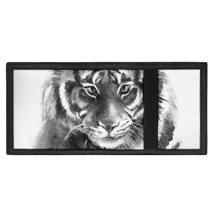 Monochrome Watercolor White Tiger Print Trifold Wallet