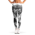 Monochrome Watercolor White Tiger Print Women's Leggings