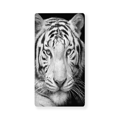 Monochrome White Bengal Tiger Print Baby Crib Sheet