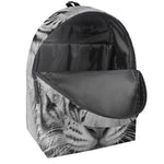 Monochrome White Bengal Tiger Print Backpack