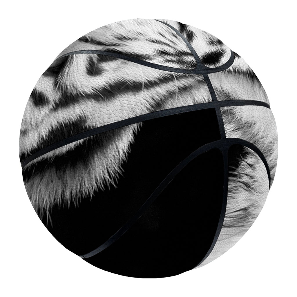 Monochrome White Bengal Tiger Print Basketball