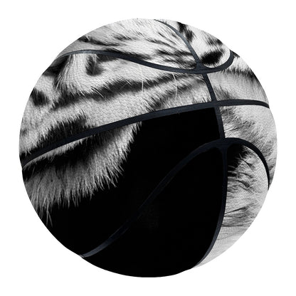 Monochrome White Bengal Tiger Print Basketball