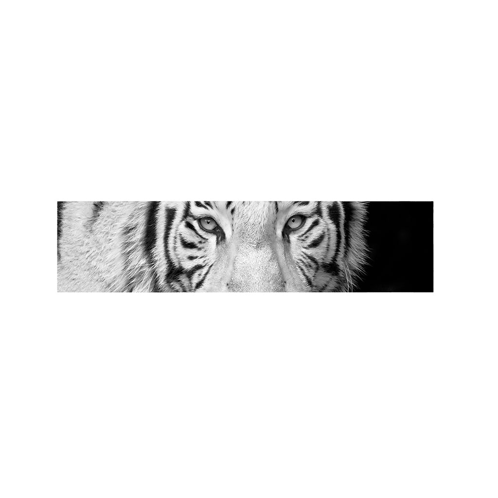 Monochrome White Bengal Tiger Print Bed Runner