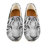 Monochrome White Bengal Tiger Print Casual Shoes