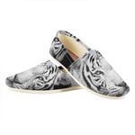 Monochrome White Bengal Tiger Print Casual Shoes