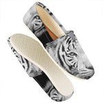 Monochrome White Bengal Tiger Print Casual Shoes