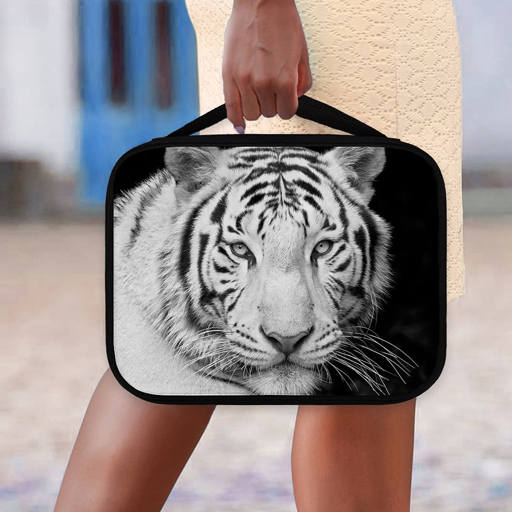 Monochrome White Bengal Tiger Print Classic Bible Case