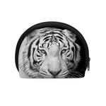 Monochrome White Bengal Tiger Print Coin Purse