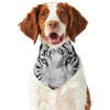 Monochrome White Bengal Tiger Print Dog Bandana