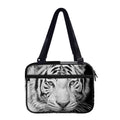 Monochrome White Bengal Tiger Print Double Strap Bible Bag