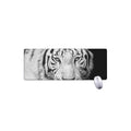 Monochrome White Bengal Tiger Print Extended Mouse Pad